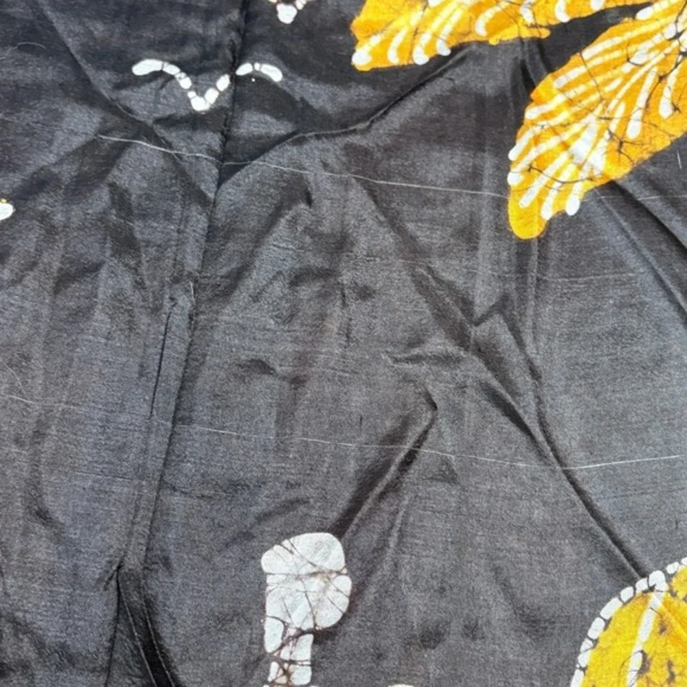 Vintage‎ Silk Scarf Narrative Print Batik Artisan Shawl Wrap Wearable Art Global